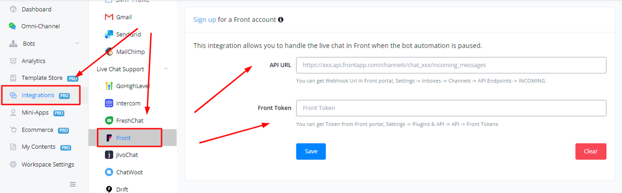 Front Live Chat - ihakimi - Ai Automation Software for Whatsapp ...