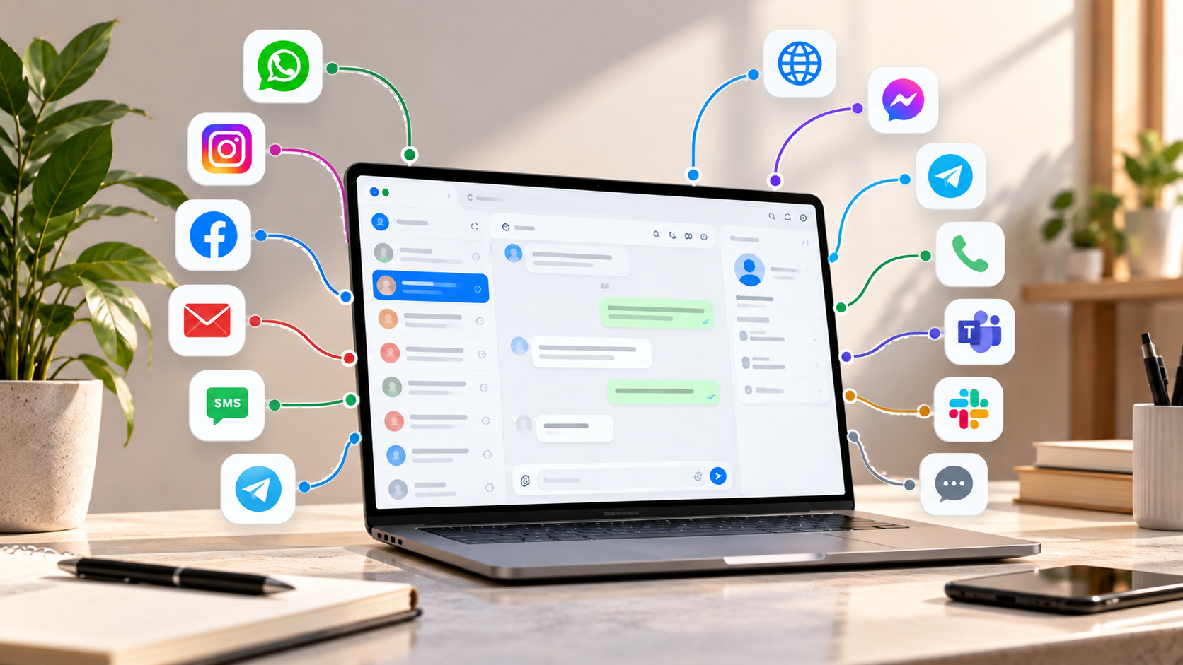 12+ communication channels connected in one place